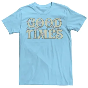 Men's Good Times Floral Licensed Character T-Shirt, Light Blue