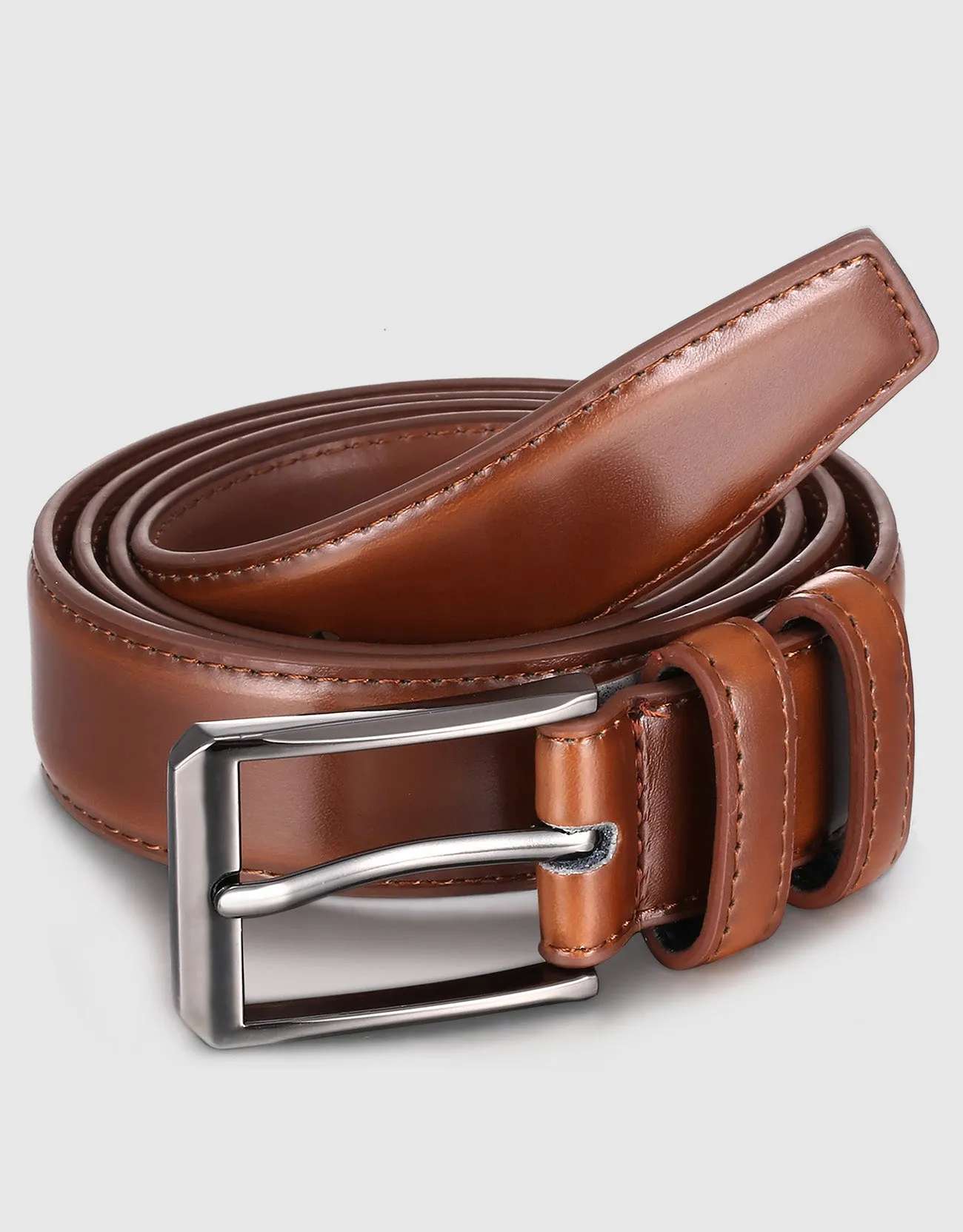 Men's Traditional Single Leather Belt 2 Pack