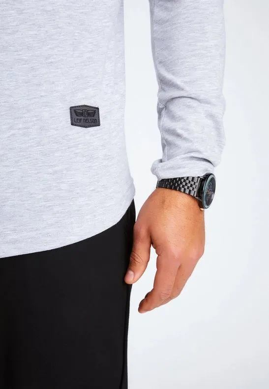 Men's V-Neck Longsleeve Grey melange