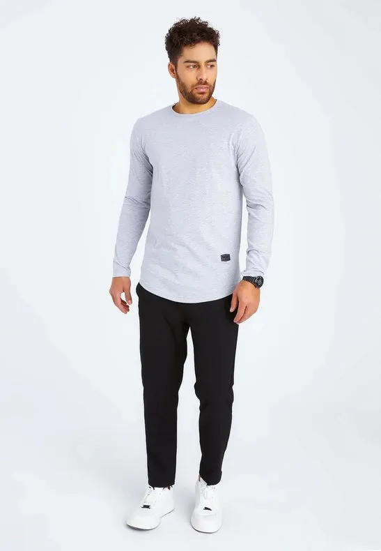 Men's V-Neck Longsleeve Grey melange