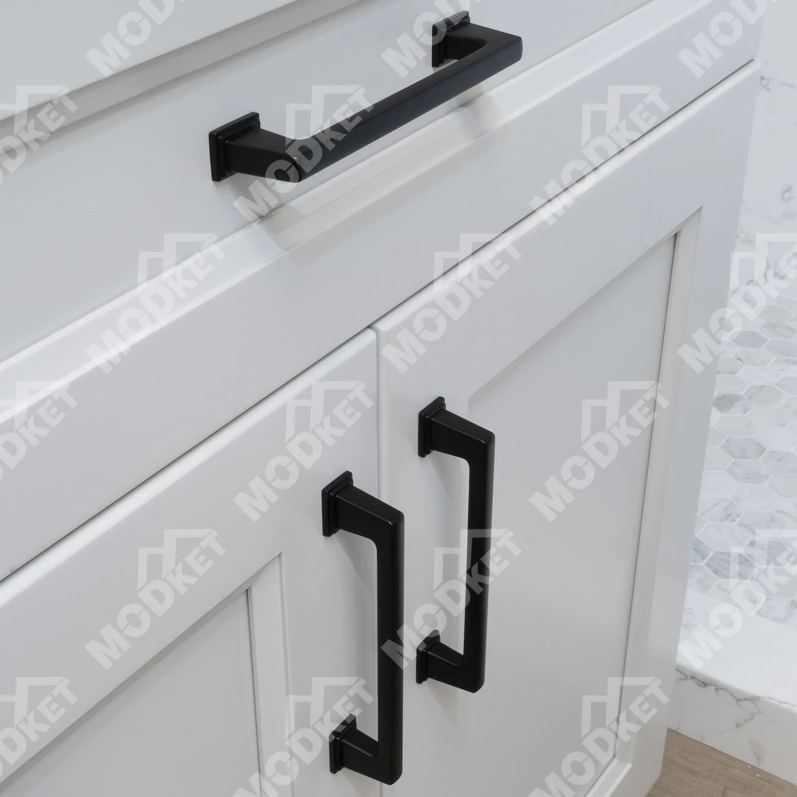 MH1654 Solid Matte Black Cabinet Pulls Handles