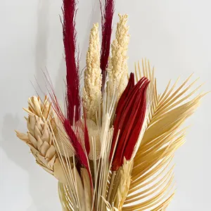 Natural Crimson Dried Flower Centerpiece