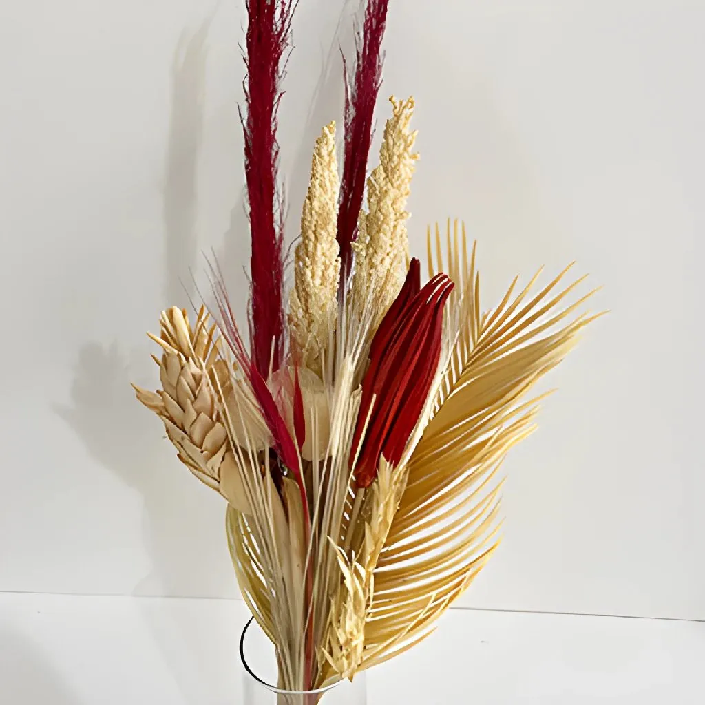 Natural Crimson Dried Flower Centerpiece