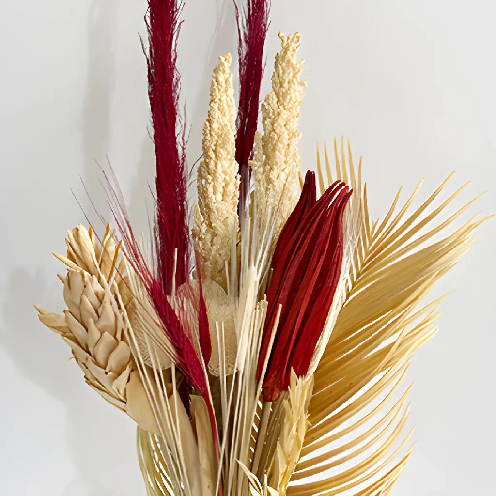 Natural Crimson Dried Flower Centerpiece