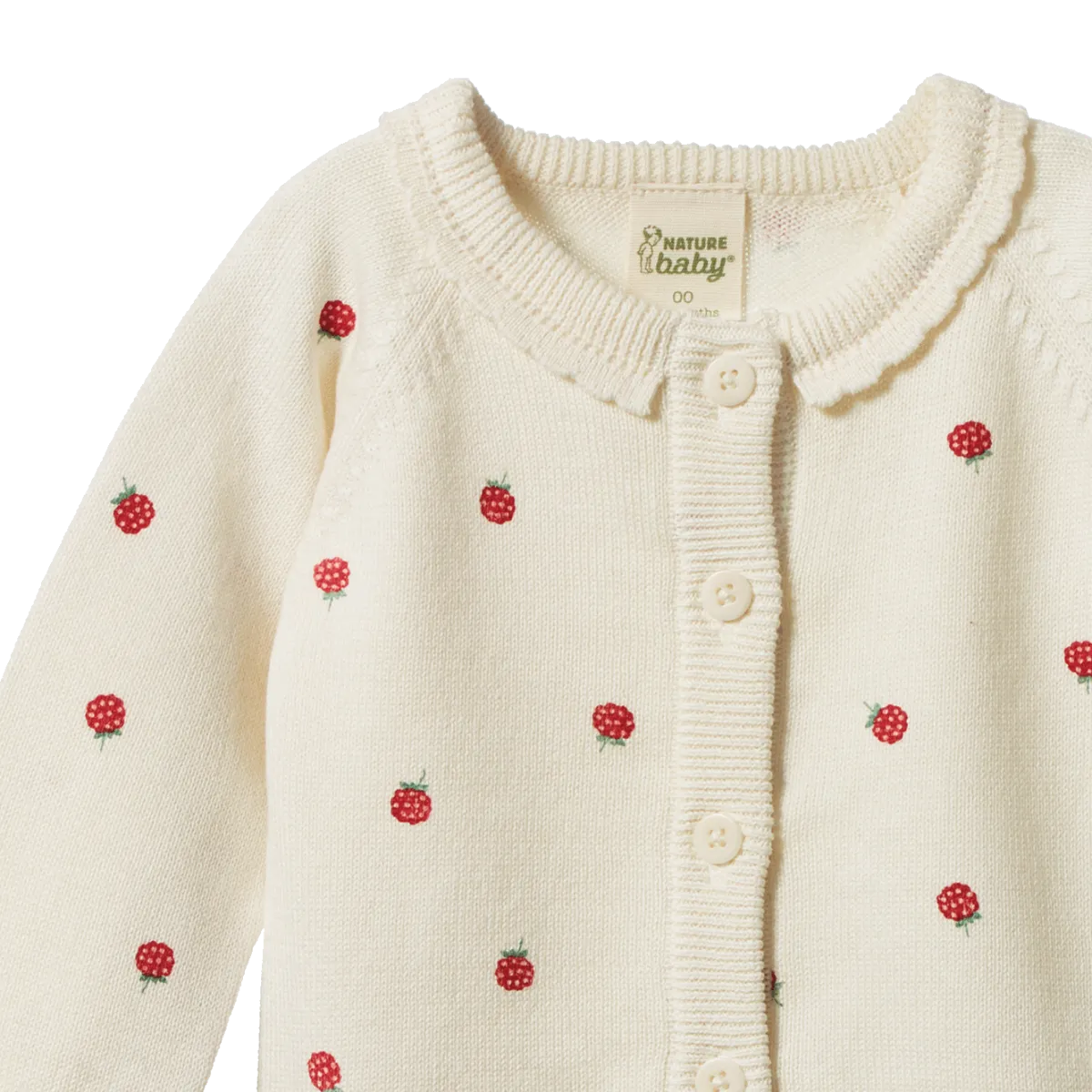 Nature Baby Piper Cardigan - Raspberry Print