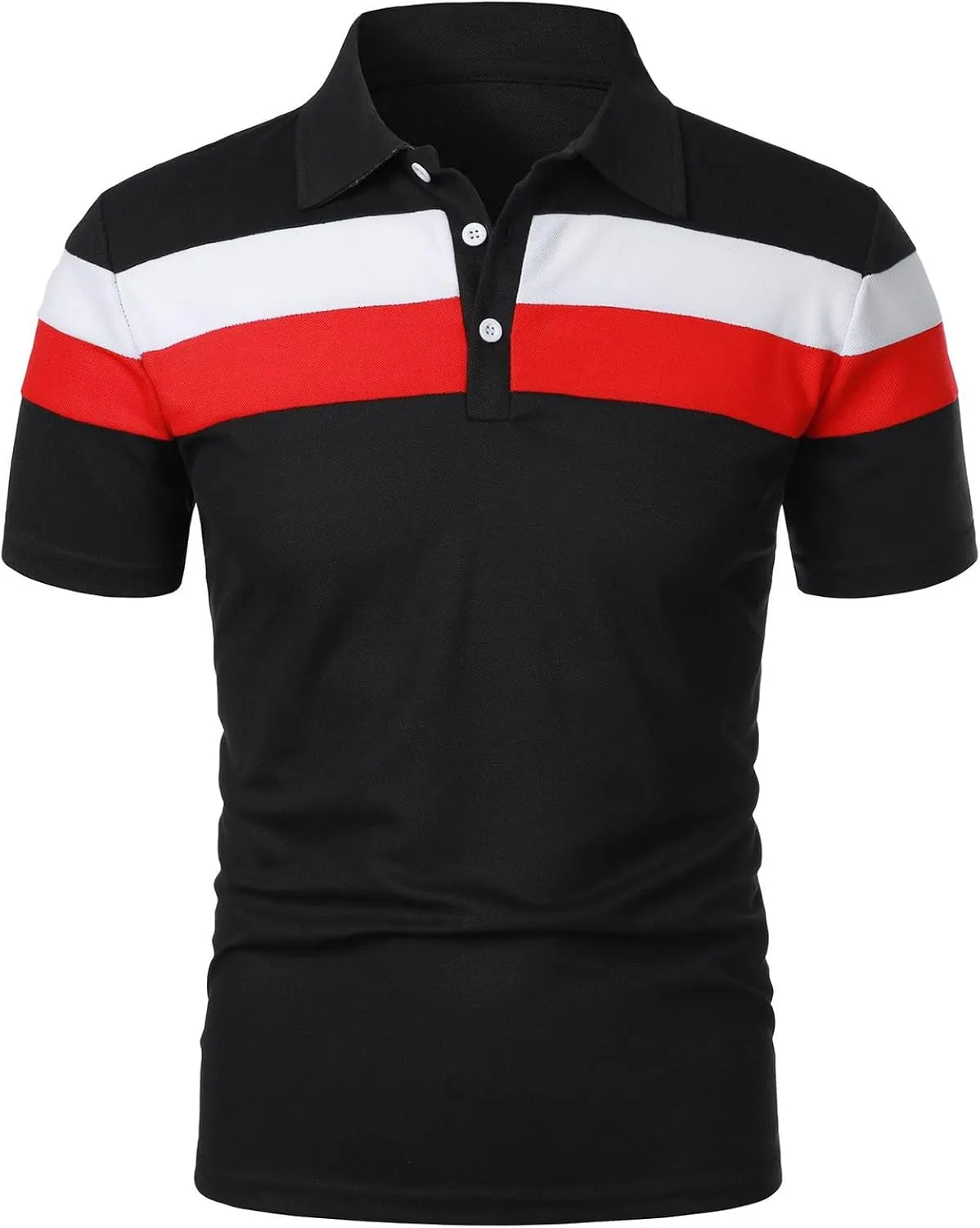 Oymyakon Men's Short Sleeve Polo Shirts Color Block Golf Shirts Summer Fashion Casual Lapel T Shirt