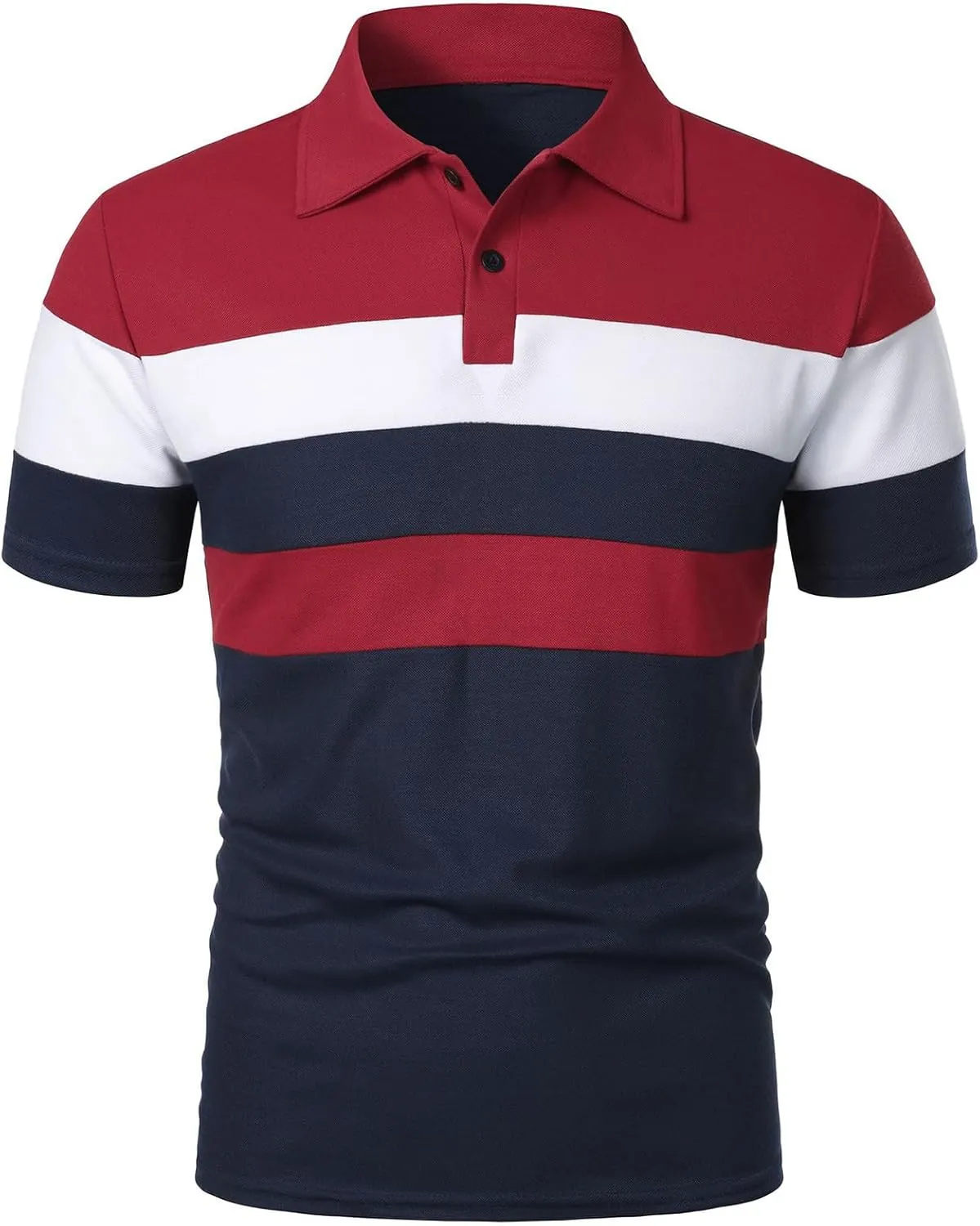 Oymyakon Men's Short Sleeve Polo Shirts Color Block Golf Shirts Summer Fashion Casual Lapel T Shirt