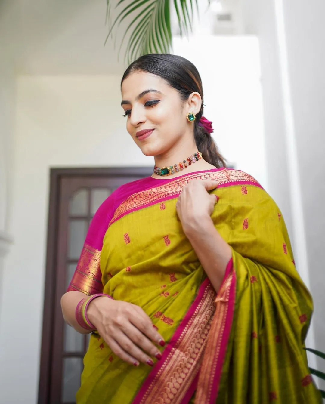 Pulsating Mustard Soft Silk Saree With Felicitous Blouse Piece