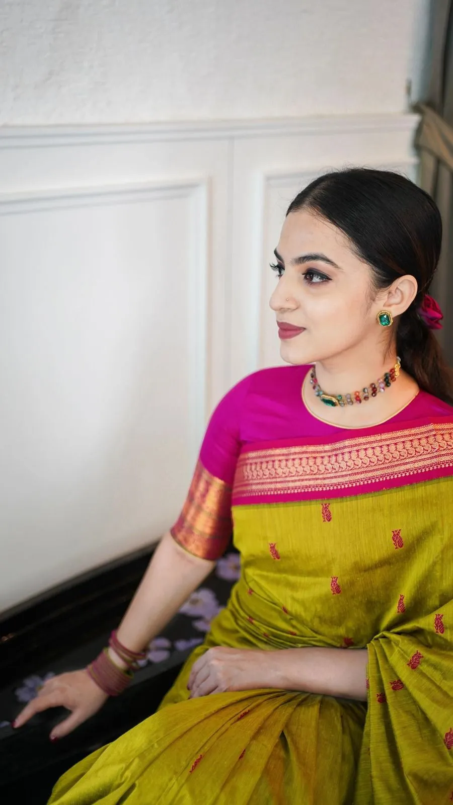 Pulsating Mustard Soft Silk Saree With Felicitous Blouse Piece