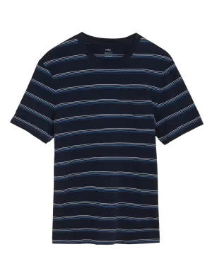 Pure Cotton Striped Crew Neck T-Shirt