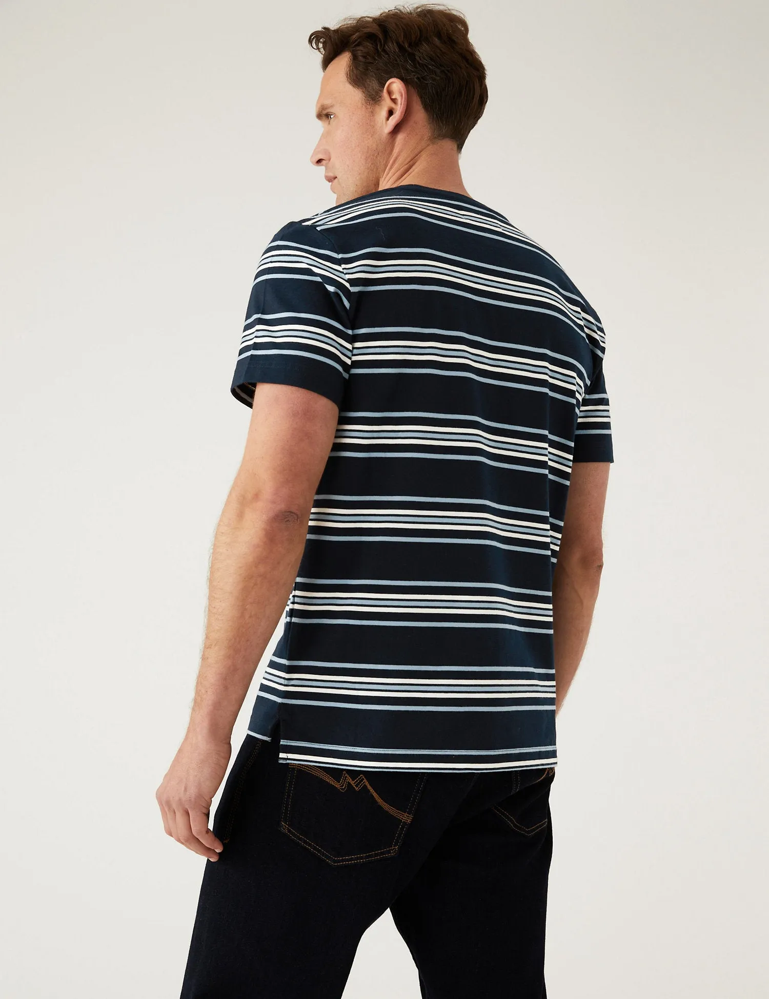 Pure Cotton Striped Heavy Weight T-Shirt