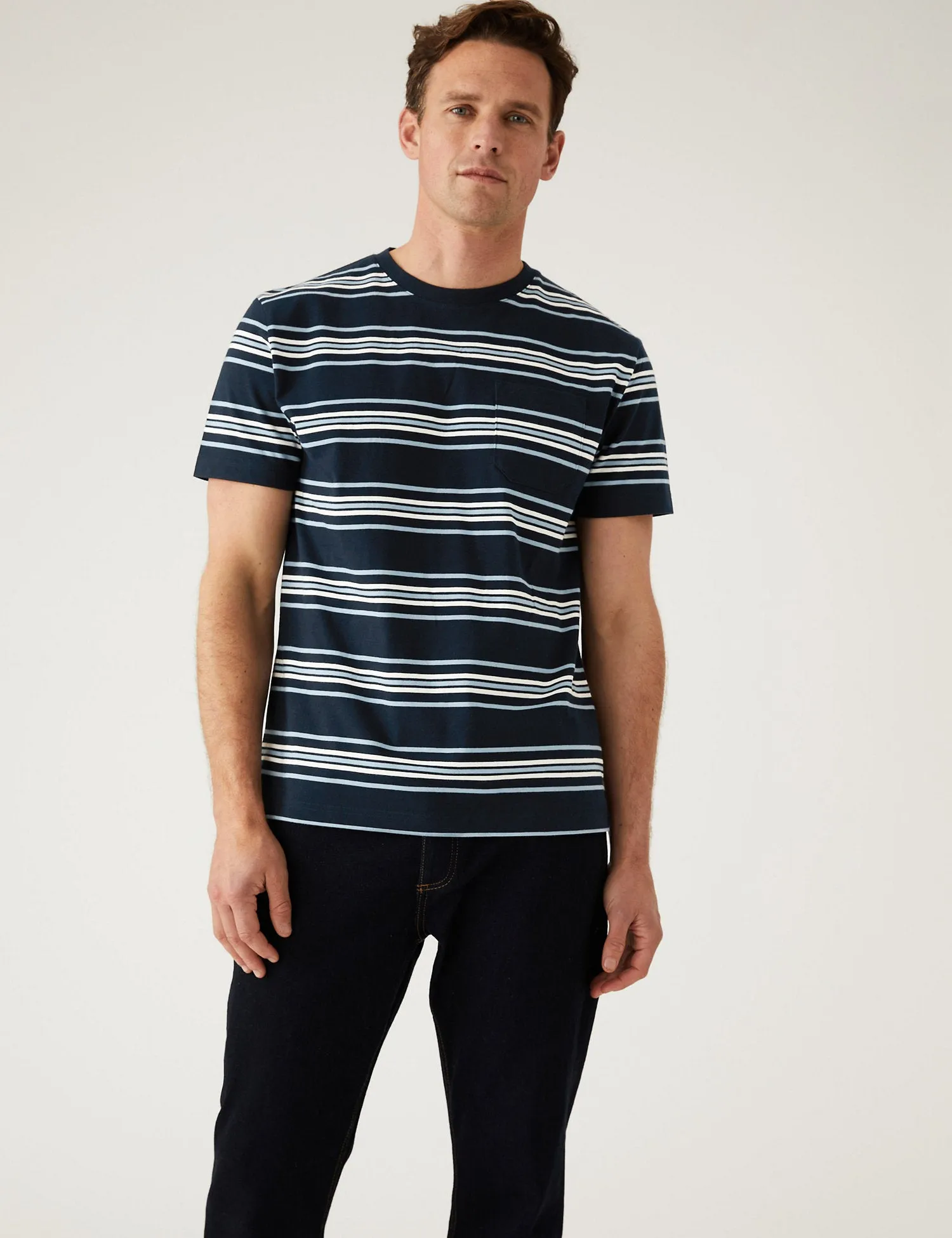 Pure Cotton Striped Heavy Weight T-Shirt