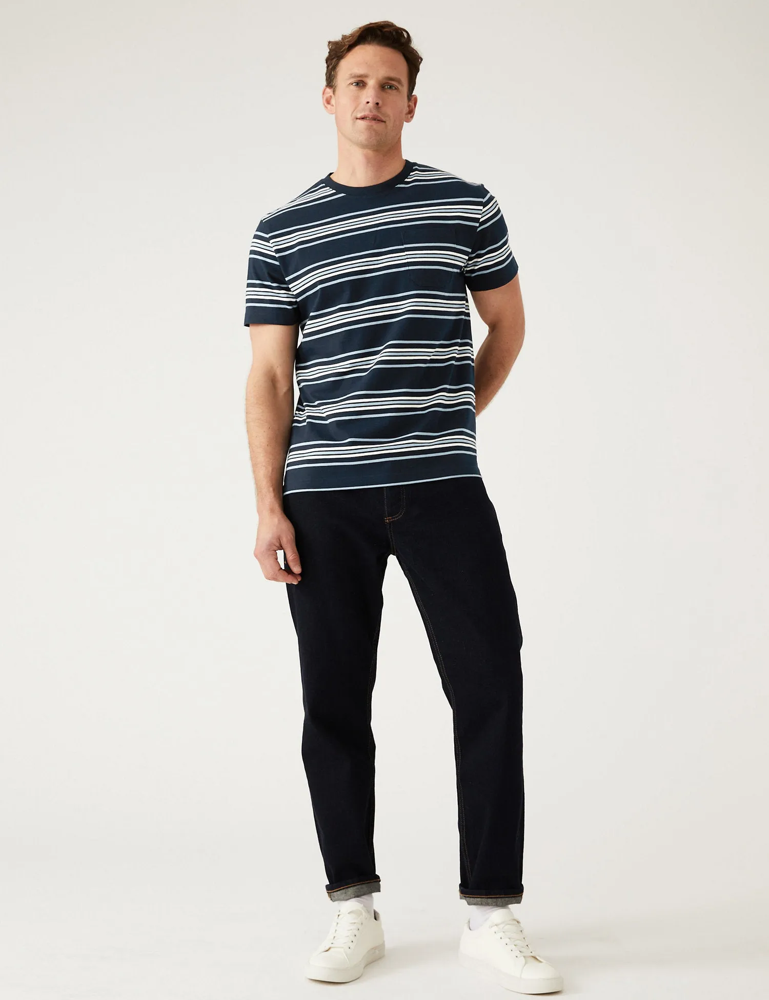 Pure Cotton Striped Heavy Weight T-Shirt
