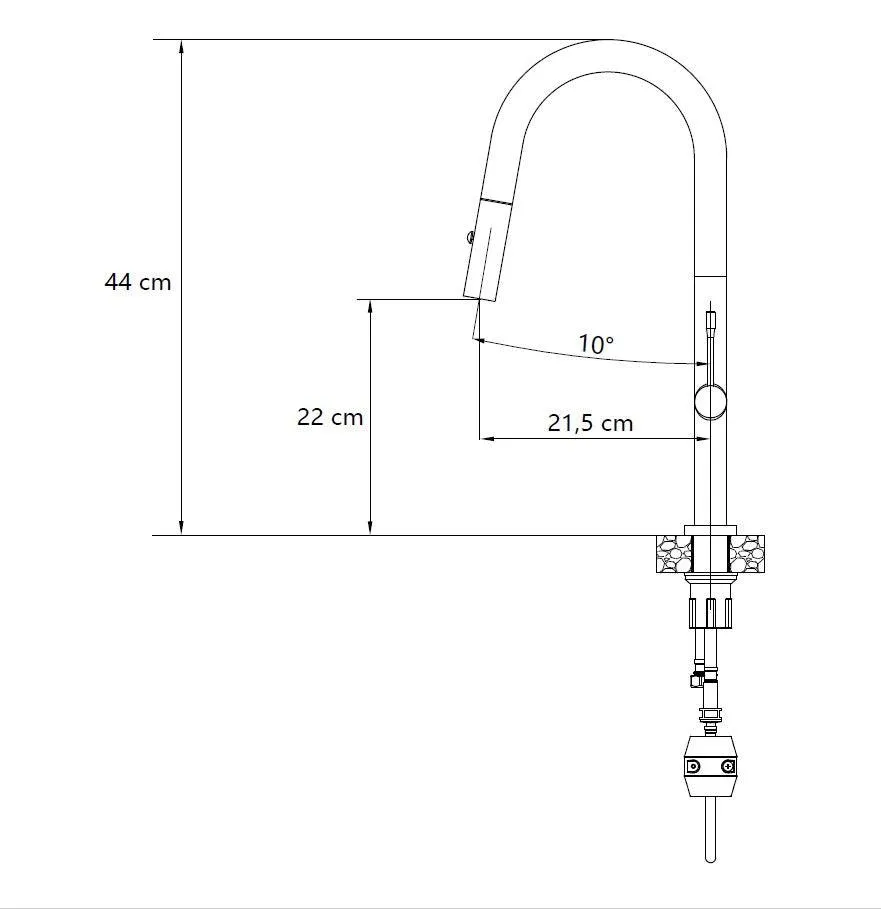 Quadron Felicity kitchen tap, Matte Black