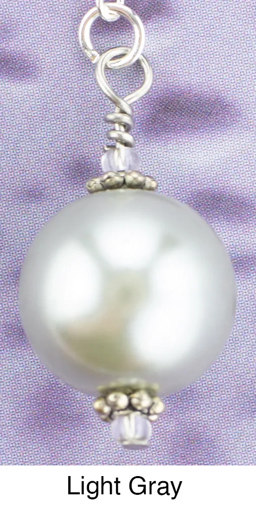 Scarf Slide Jewelry Set Extra Bead - iBella® - Pearl - Light Gray