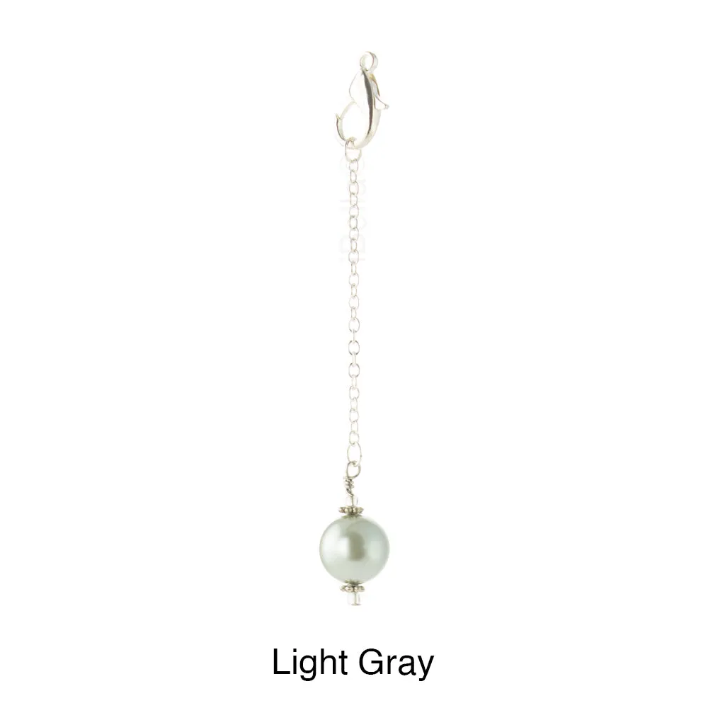 Scarf Slide Jewelry Set Extra Bead - iBella® - Pearl - Light Gray