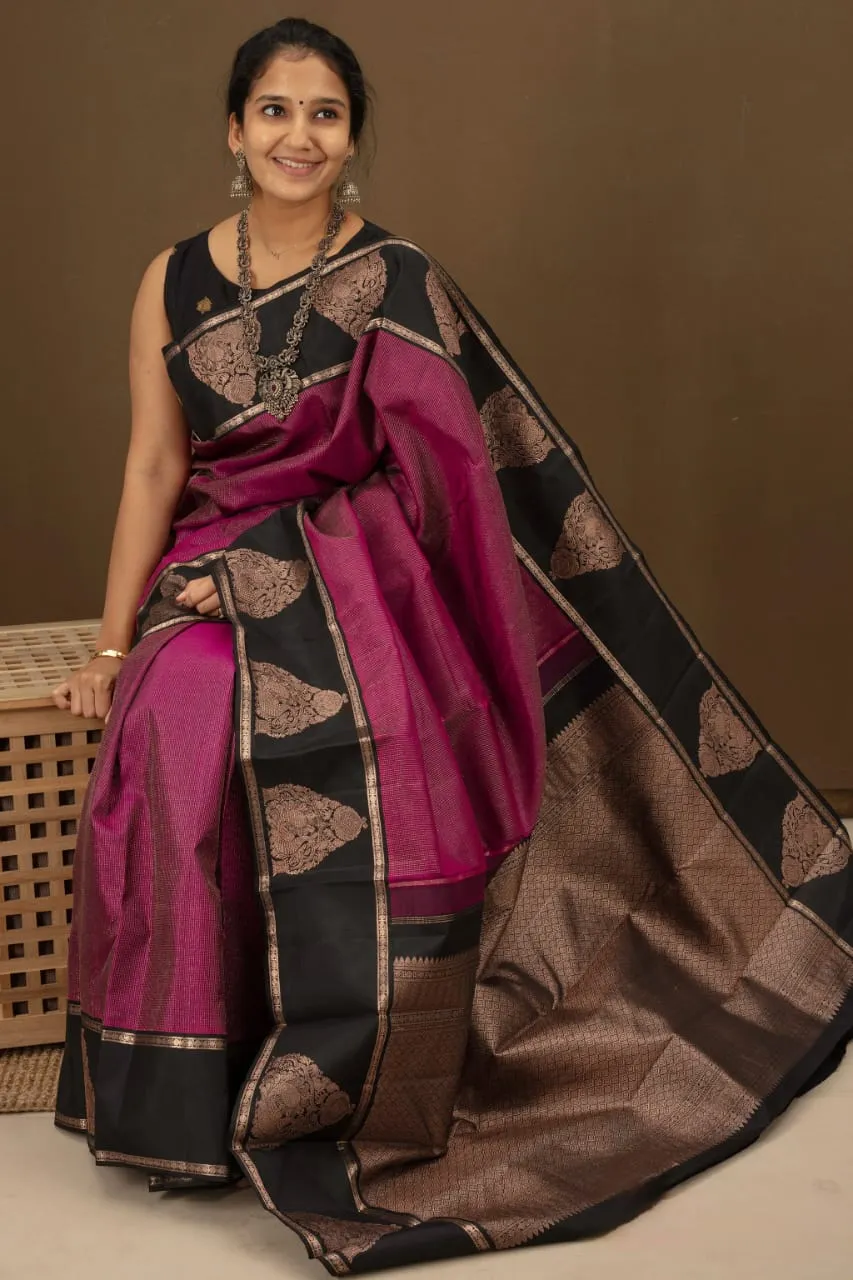 Sensational Purple Soft Banarasi Silk Saree With Palimpsest Blouse Piece