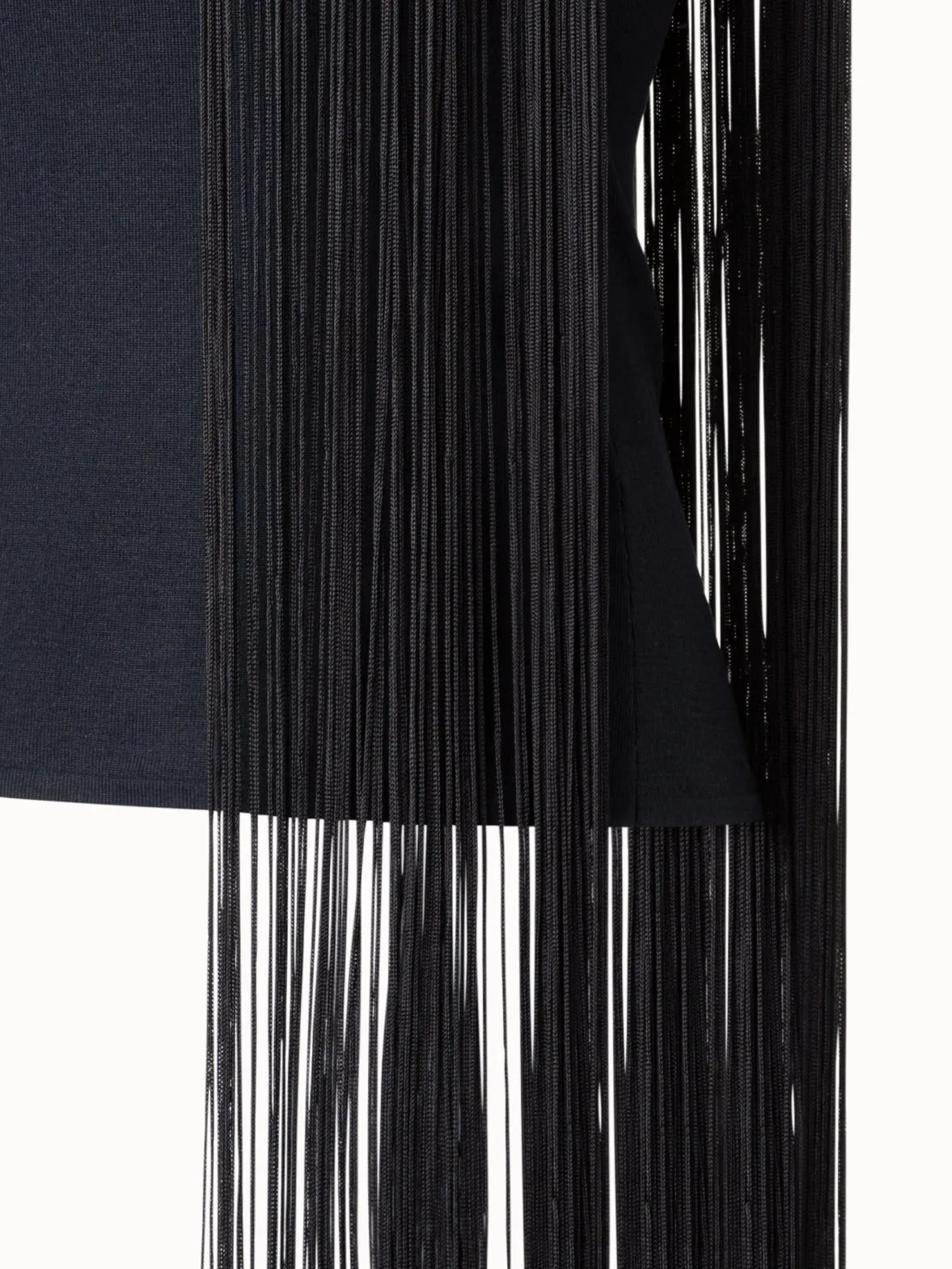 Silk Lurex Top with Long Fringes