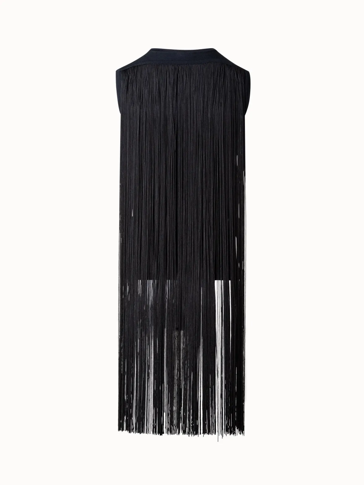 Silk Lurex Top with Long Fringes