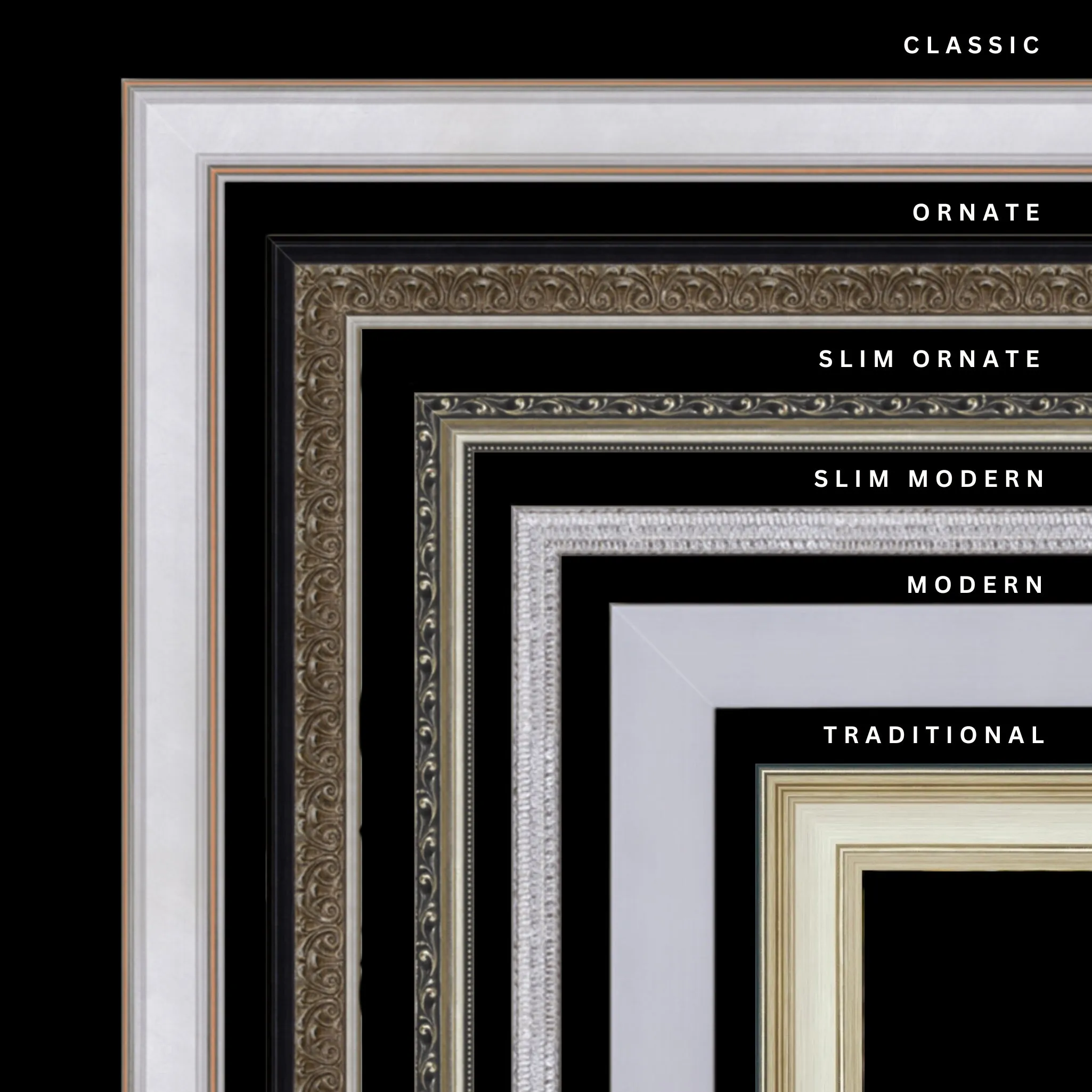 Silver 12x33 Picture Frame Ornate Traditional Classic Antique