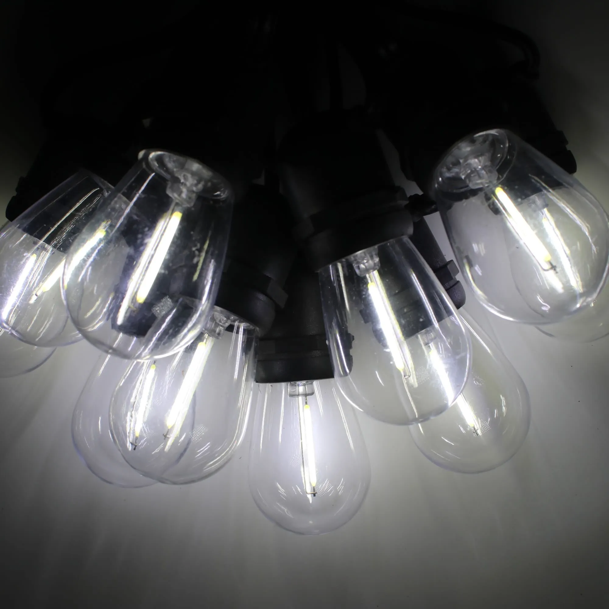 T50 Pure (Cool) White Smooth Filament LED (SMD) Bulbs E26 Bases (24 Pack)
