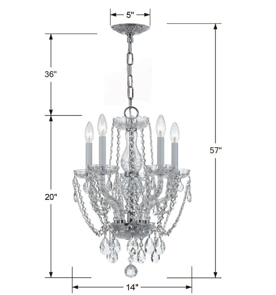 Traditional Crystal 5 Light Spectra Crystal Polished Chrome Mini Chandelier