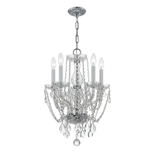 Traditional Crystal 5 Light Spectra Crystal Polished Chrome Mini Chandelier