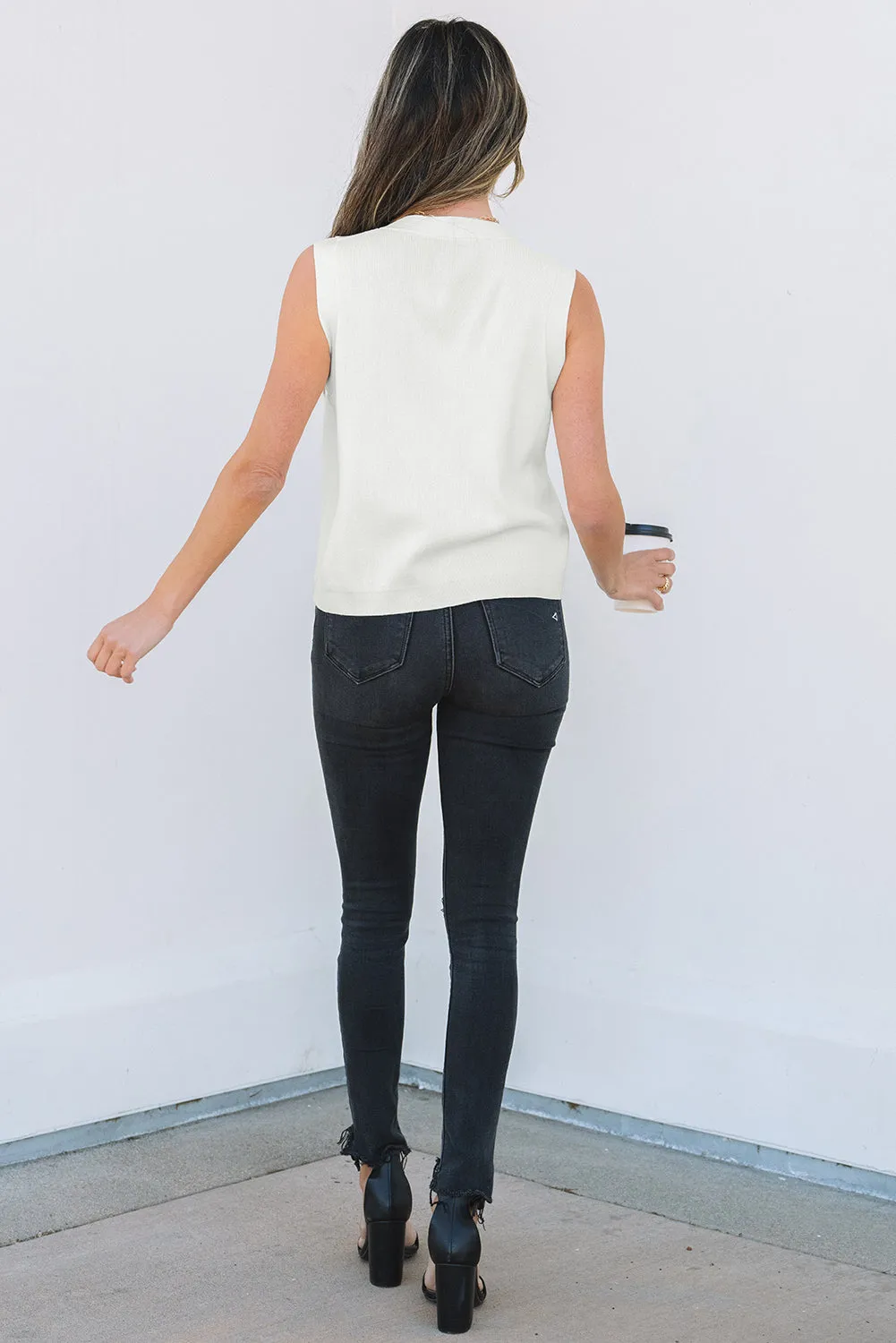 White Button Vest
