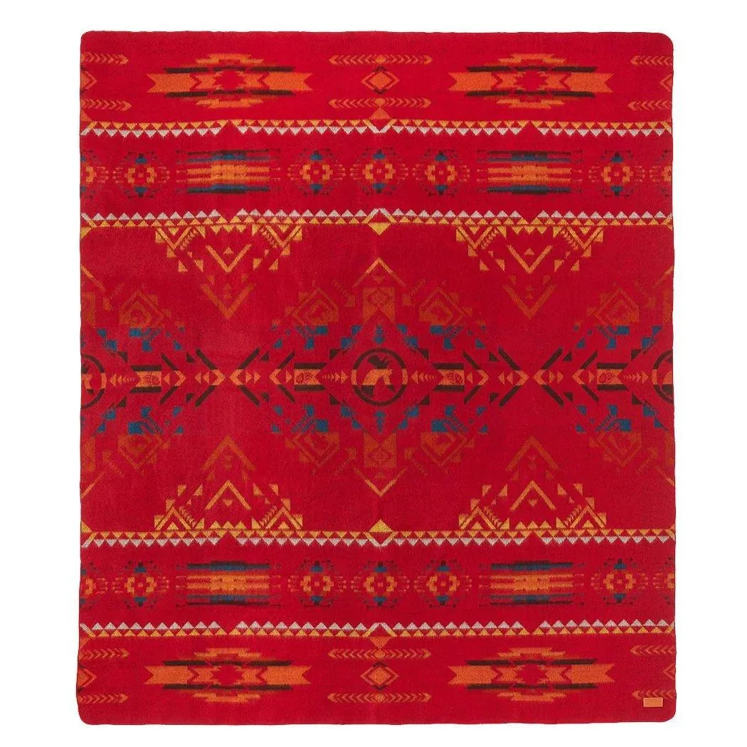 Wildfire Red Handwoven Blanket