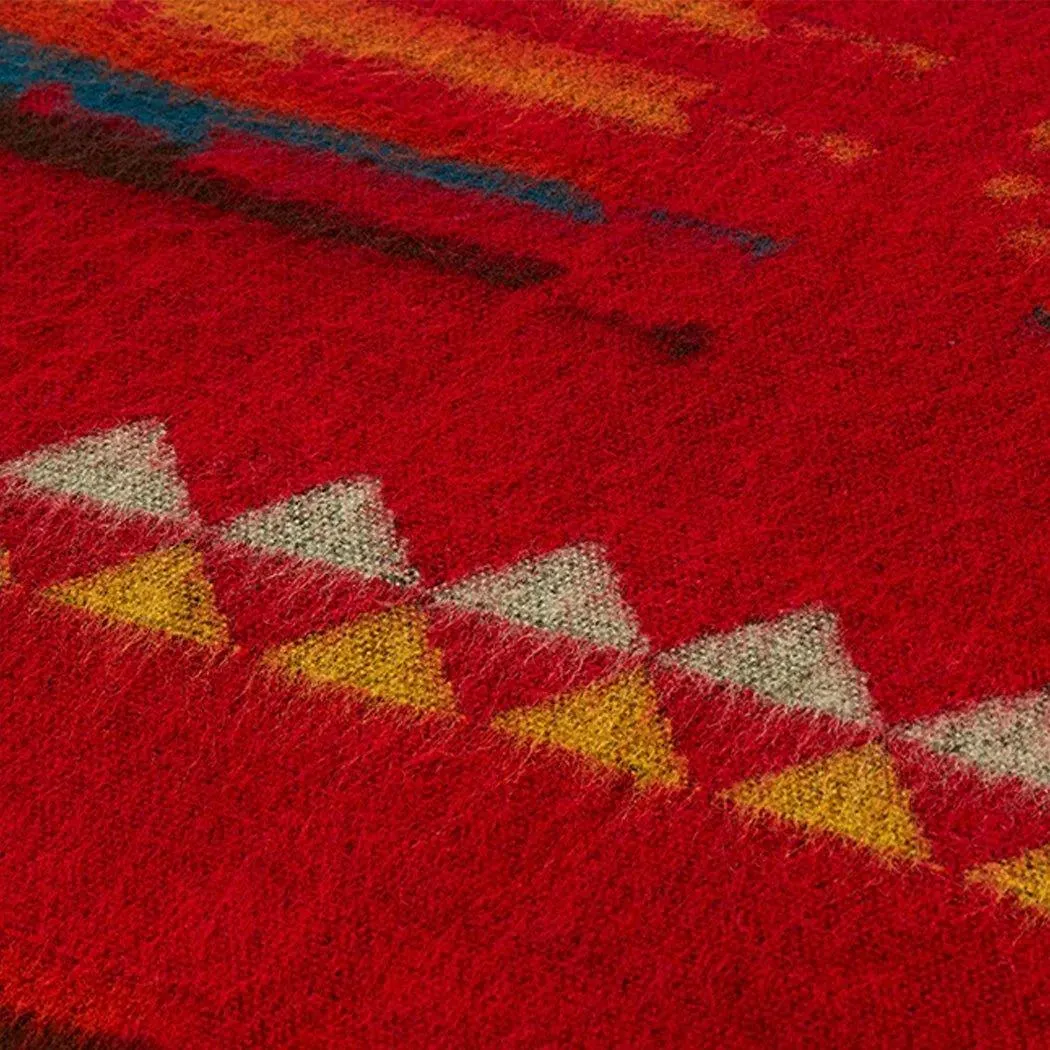 Wildfire Red Handwoven Blanket