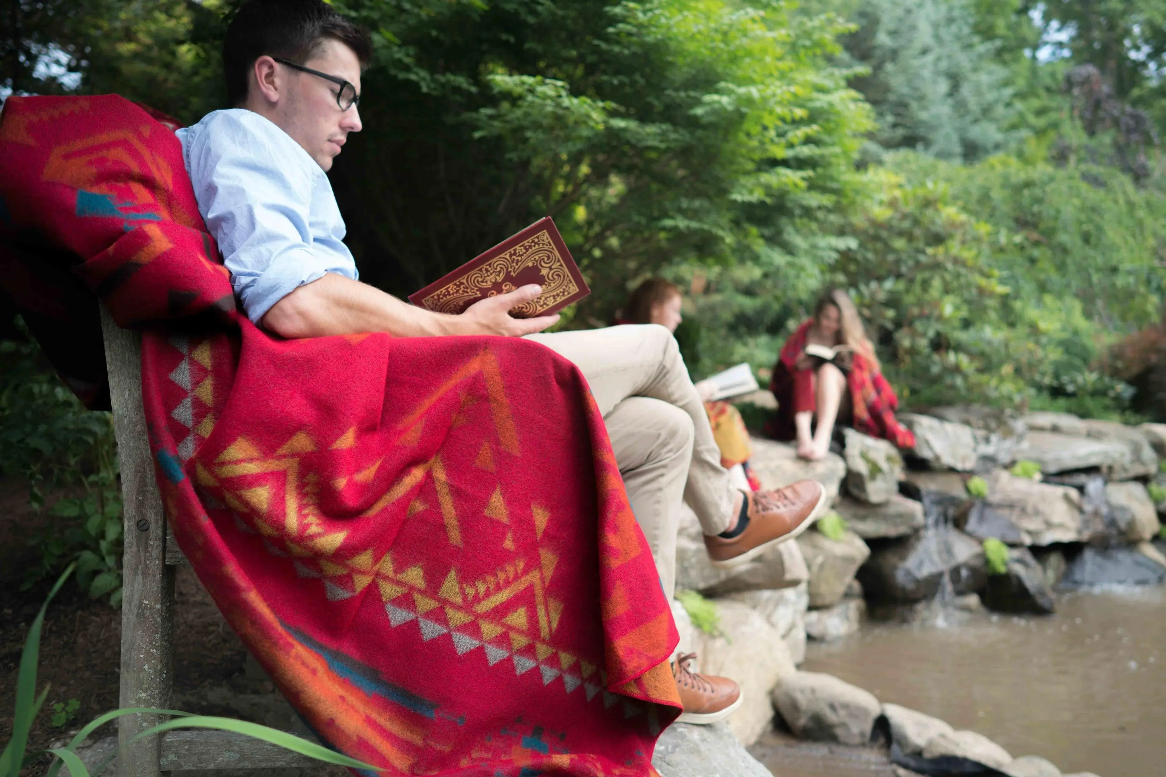 Wildfire Red Handwoven Blanket