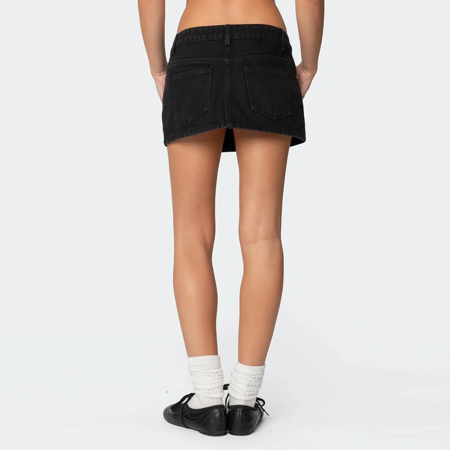 Women Y2k Jean Skirt Low Rise Casual Mini Denim Skirt Retro Button Front Short Cargo Skirt with Pockets